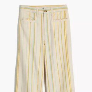 MADEWELL EMMETT WIDE-LEG CROP PANTS IN STRIP